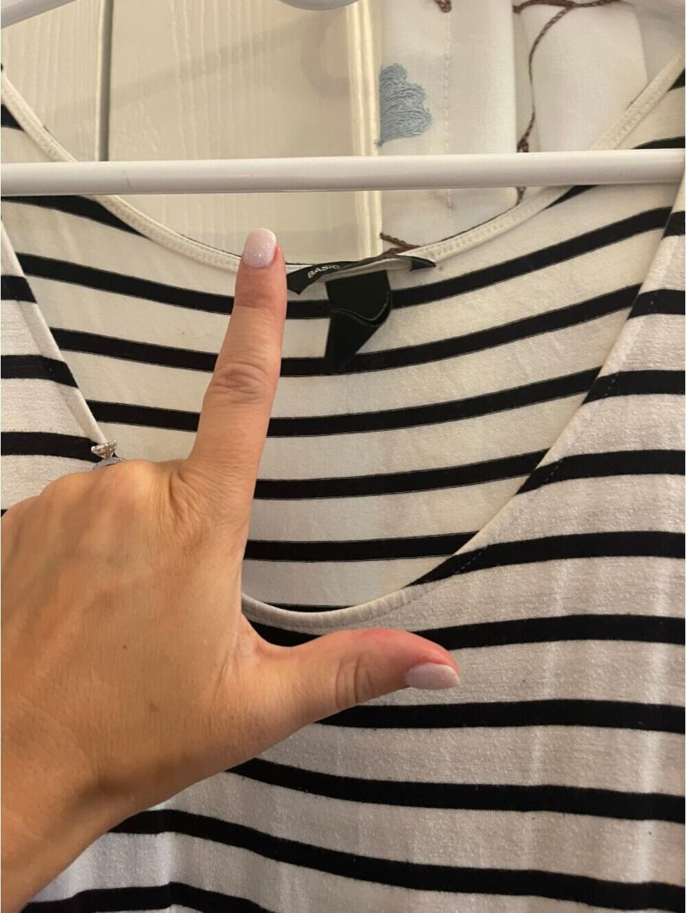NWOT | H&M | L | Black & White Striped Sleeveless Fit & Flare Dress - Picture 4 of 6